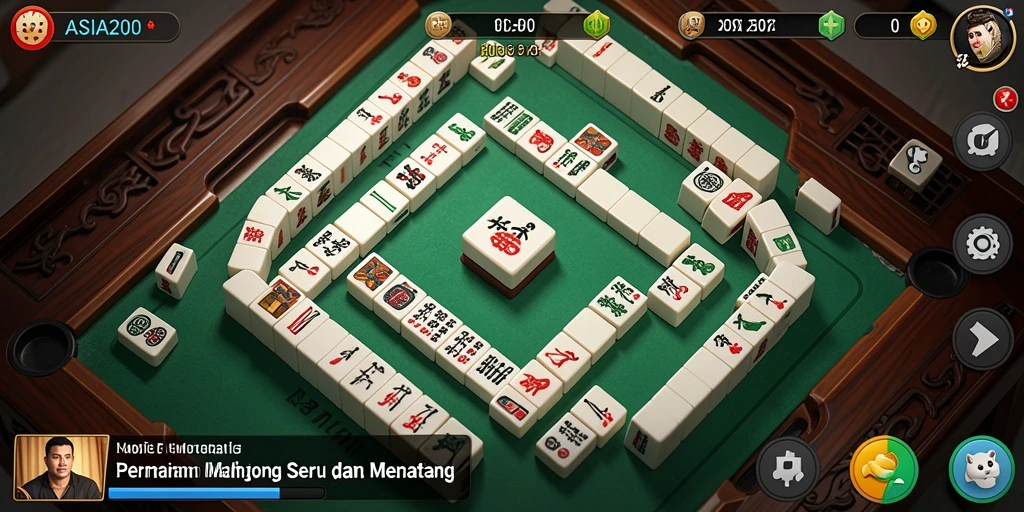 Tampilan gameplay Mahjong yang menarik dan penuh warna di ASIA200.