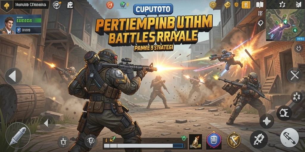 Screenshot CUPUTOTO menampilkan pertempuran seru dalam game Battle Royale.