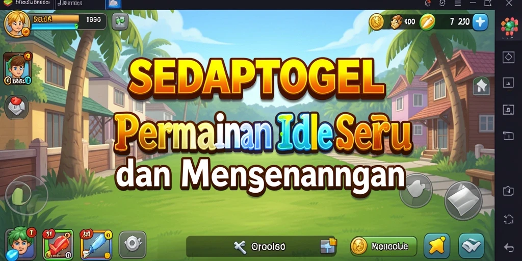 Screenshot gameplay SEDAPTOGEL menampilkan kemajuan permainan Idle yang menarik.